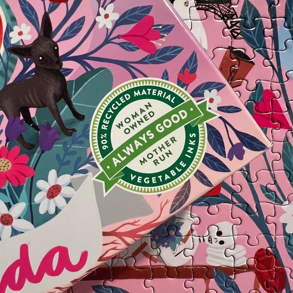 EUC [eeBoo] Viva La Vida Puzzle <1000 Piece & Love> Frida Kahlo Jigsaw + Poster - Picture 6 of 16